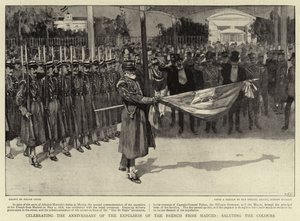 Fejrer årsdagen for udvisningen af franskmændene fra Madrid og hylder farverne af Frank Craig